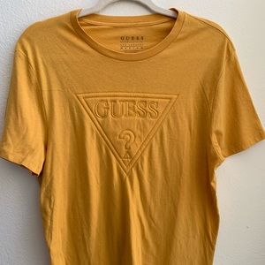 Free Shipping-Brand New Stitched Triangle Logo M Guess Short Sleeve T-shirt